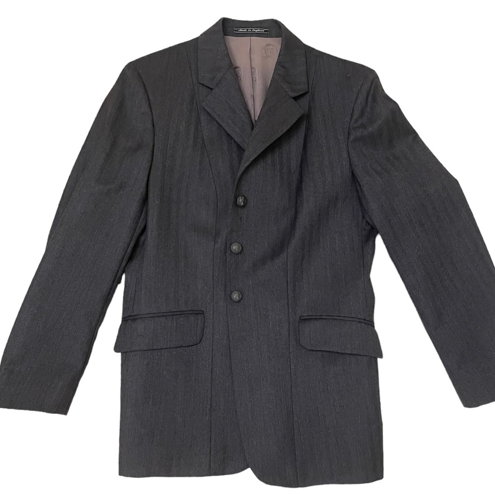 VTG PYTCHLEY Women’s MADE IN ENGLAND GRAY WOOL EQUESTRIAN Blazer/Jacket. S.12/14